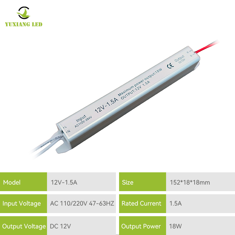 12v 1.5a 18W simli Ultra dar ultra ince Ultra İnce Led Güç Kaynağı