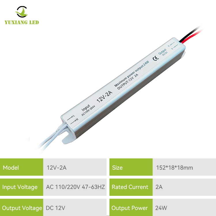 12V 2A 24W simli Ultra dar ultra ince Ultra İnce Led Güç Kaynağı