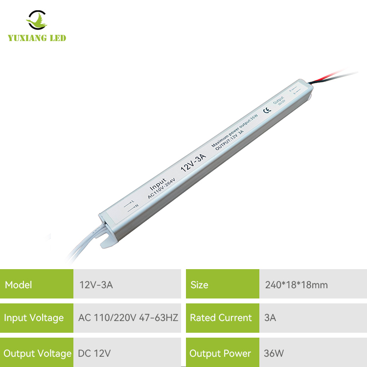 12V 3A 36W simli Ultra dar ultra ince Ultra İnce Led Güç Kaynağı