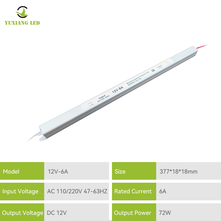 12V 6A 60W simli Ultra dar ultra ince Ultra İnce Led Güç Kaynağı