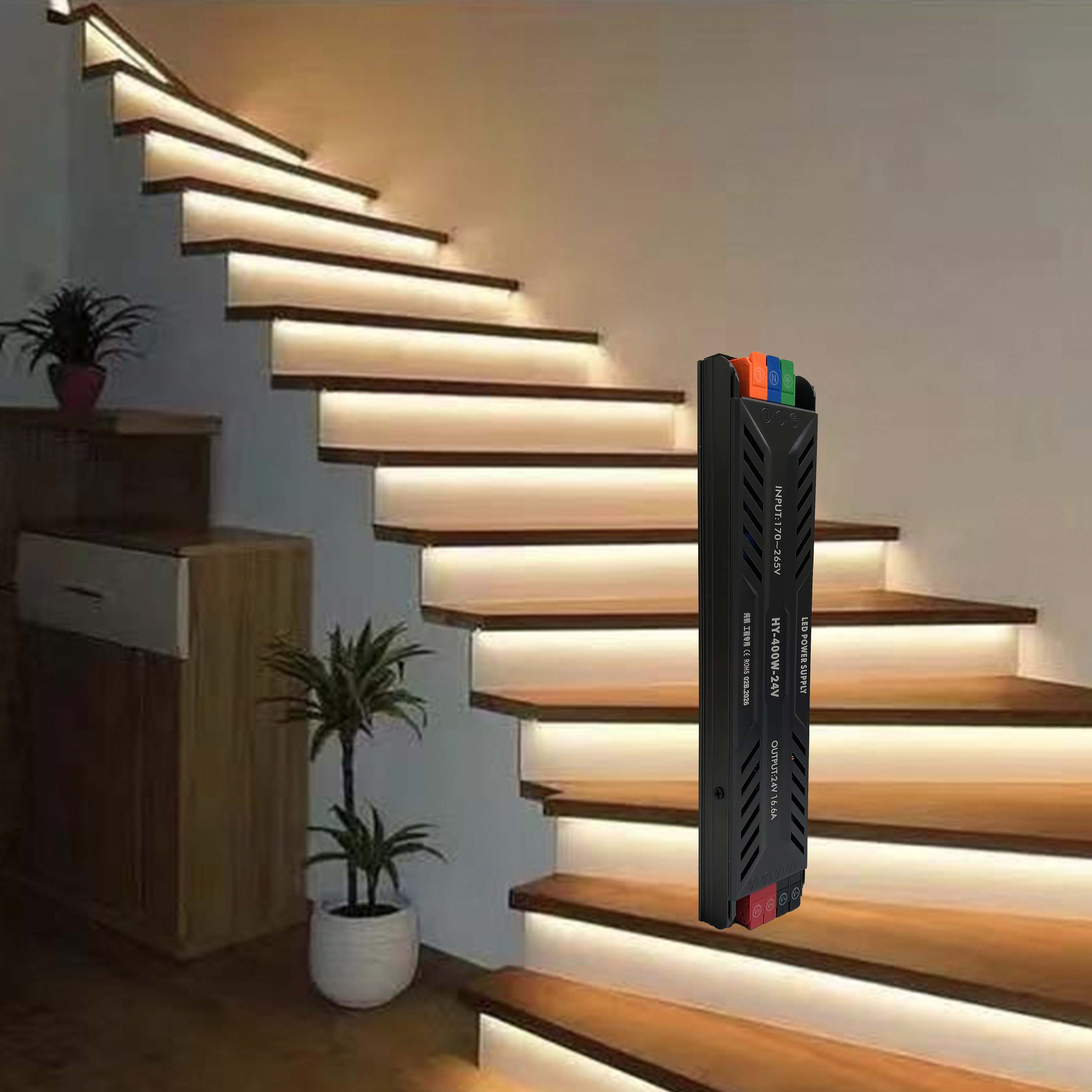 DC 24V 400W ultra ince yarı muhafazalı LED güç kaynağı