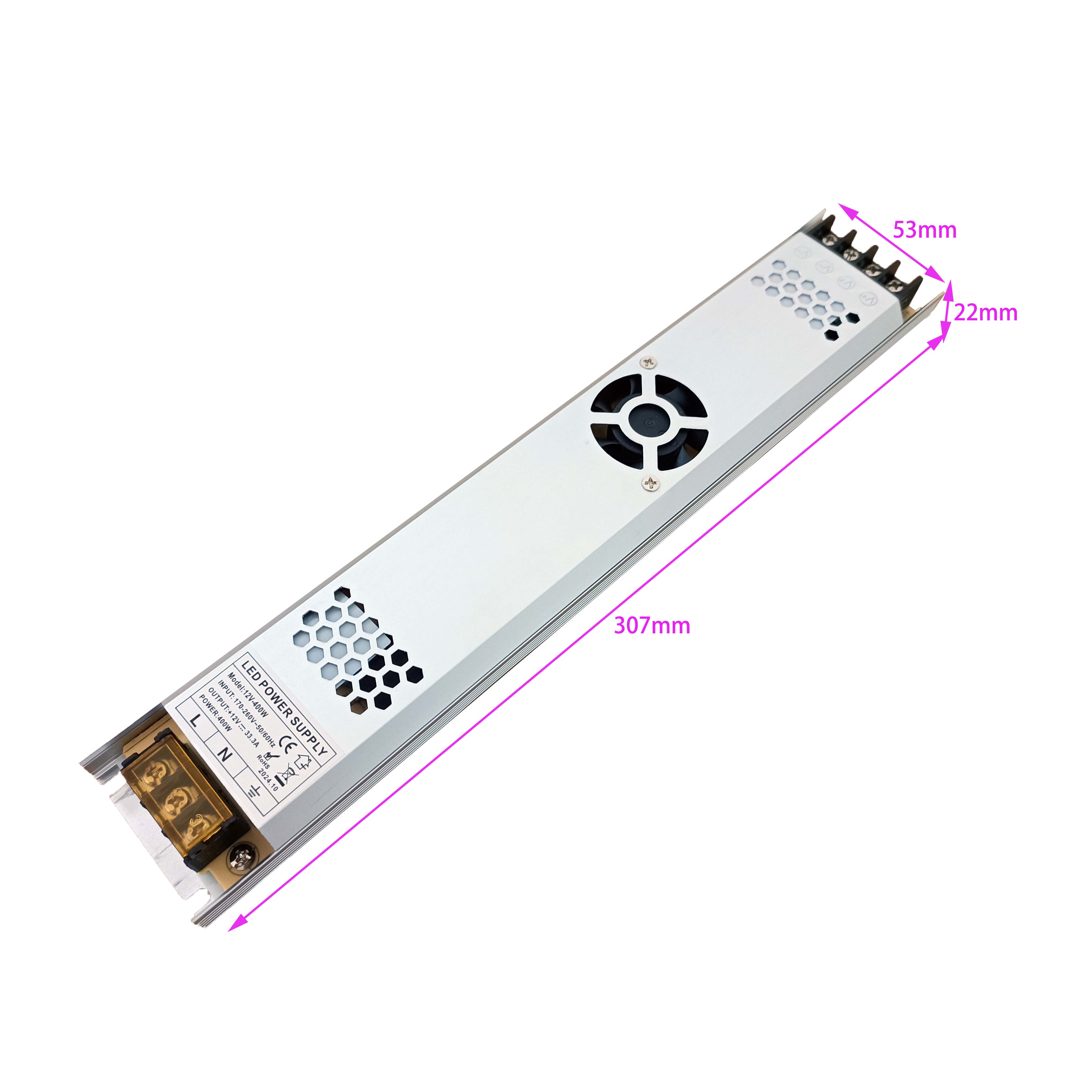 DC 12v 400w Ultra İnce Led ışık kutusu Güç Kaynağı