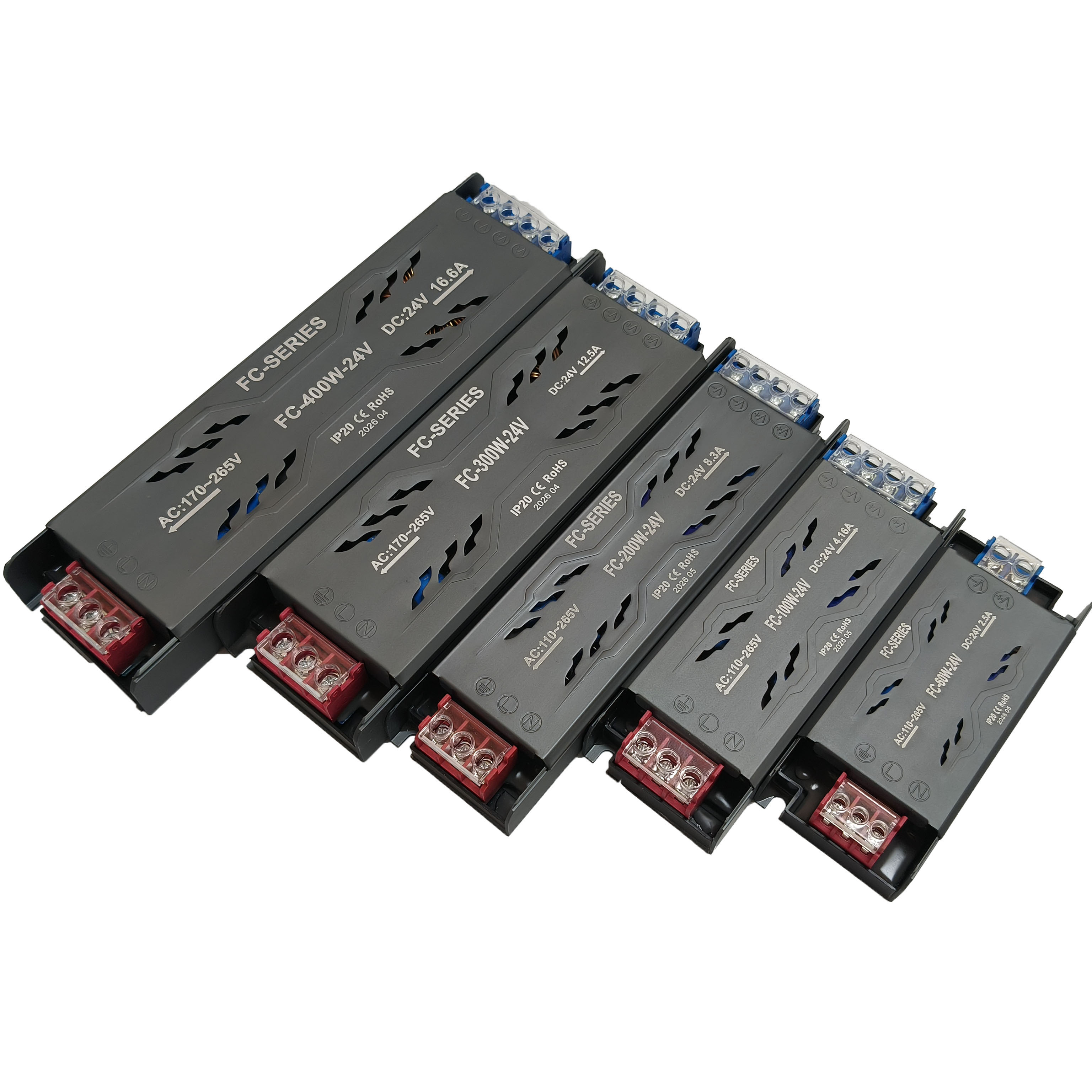 FC 24V 60W İnce yarı muhafazalı LED güç kaynağı