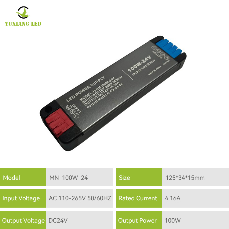 24V100W Geniş Gerilim Mini LED Ultra İnce DC Güç Kaynağı