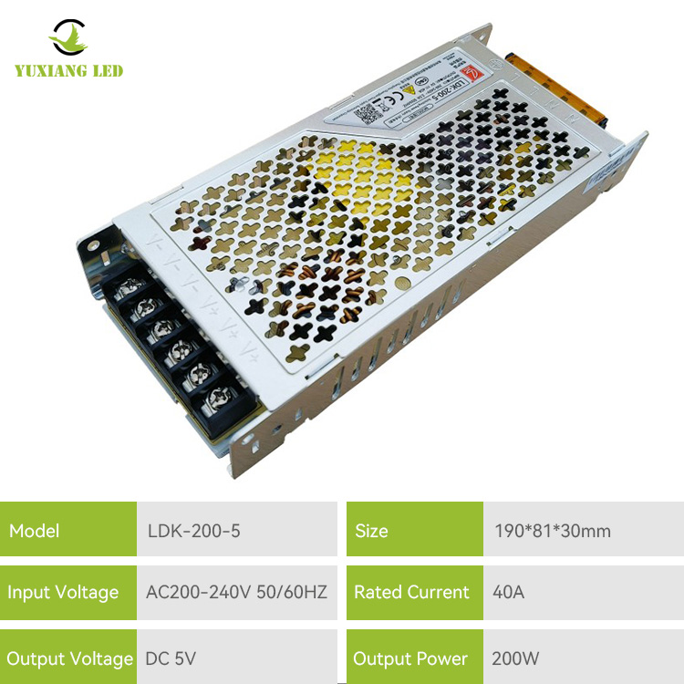 AC/DC ultra ince LED ekran güç kaynağı LDK-200-5