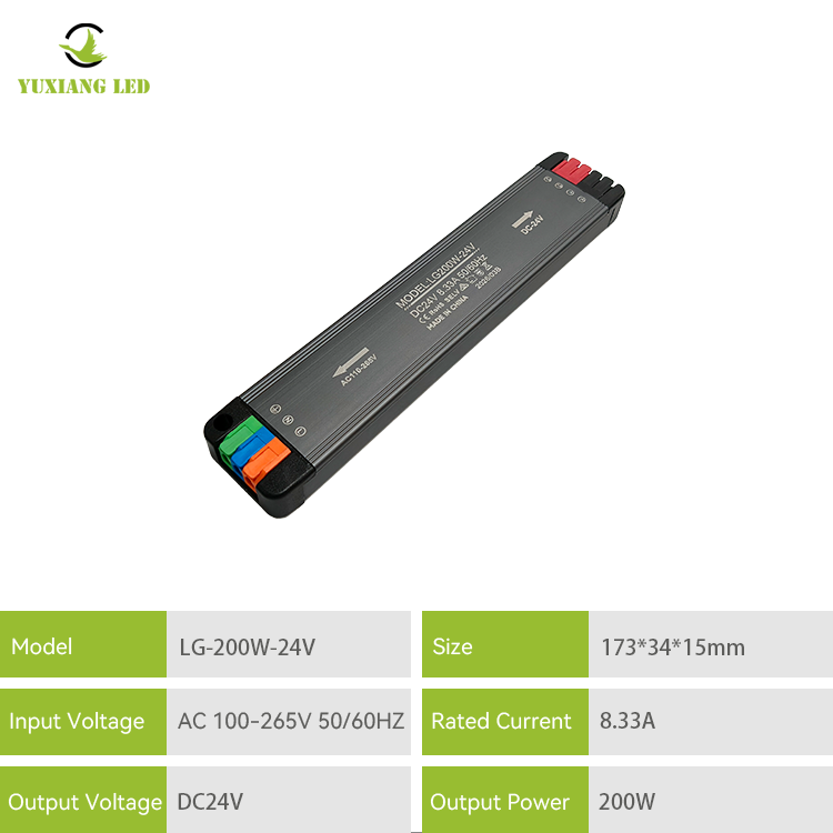 DC 24V200W Süper ince LED Güç Kaynağı